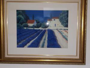 Johnny Gaston Painting - Beautifully Framed 'Fields Of Lavender ' Scene in Cowes