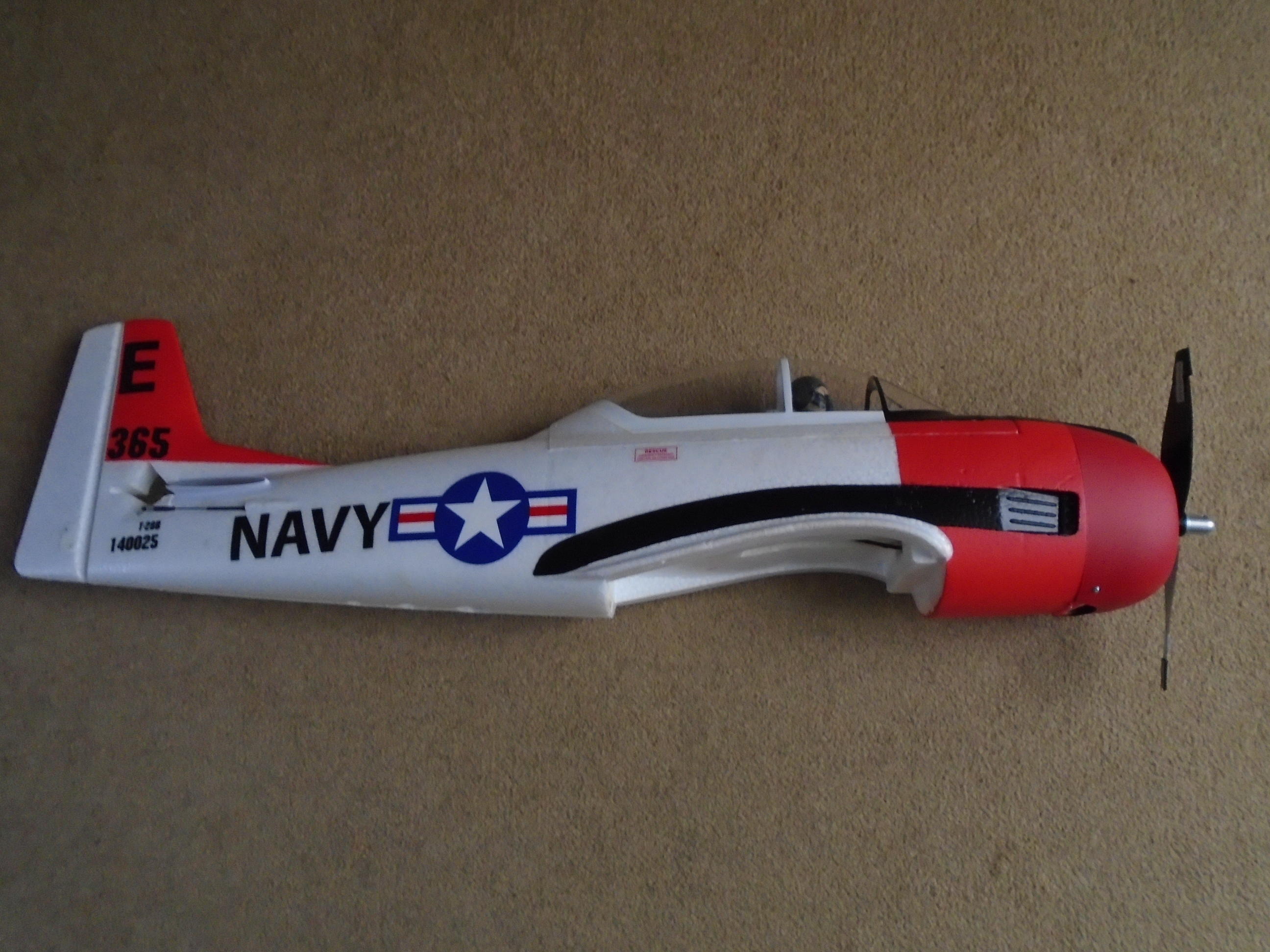 Radio Controlled E-Flite T-28 Trojan 1.1m Basic, never assembled-as purchased.