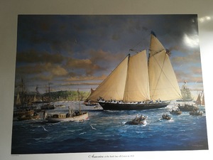 Isle of Wight AMERICA AT THE FINISH LINE OFF COWES IN 1851 Limited Edition Print by Edward Holt NEW in Cowes
