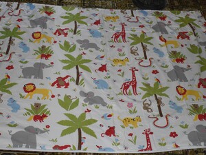 Children's Bedroom Curtains By Linda Beard, Kids Safari Jungle Adventures Genuine Vintage 100%Cotton in Sandown