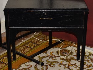C 1950's Vintage Upcycled  Black Painted Oak Side Table/ Desk in Sandown