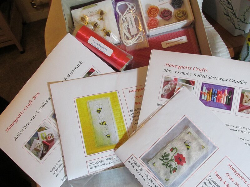 Rolled Beeswax Candle & Cross Stitch Kit in Newport