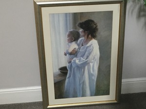 Large Framed Picture/Print Mother and Baby in Freshwater