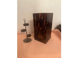 PARTYLITE Hurricane Mosaic Stained Glass Vase Candle Holder GLOBAL FUSION in Cowes