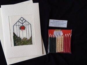 Christmas Church Window Card with 12 Beeswax Cake Candles. Handmade. in Newport