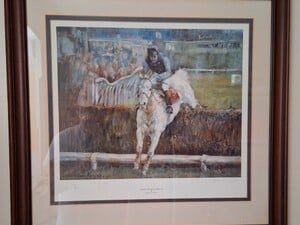 Desert Orchid at Kempton ridden by Richard Dunwoody - Limited Edition Signed Print in Newport
