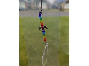 Glass Sun Catcher rainbow beads, angel wings,teardrop £1 in Sandown