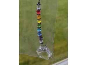 Glass Sun Catcher, rainbow beads & flowers shaped prism £1 in Sandown
