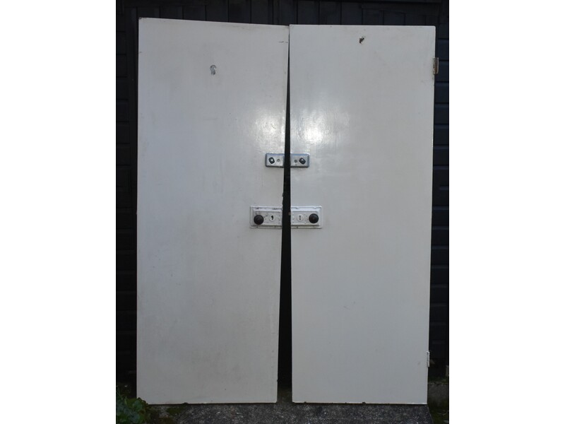 Two 1960's Internal Doors with Fire Retardant Backing Panel, Very Heavy