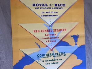 Original 1960s Southern Vectis - Red Funnel - Royal Blue poster Memorabillia in Ryde