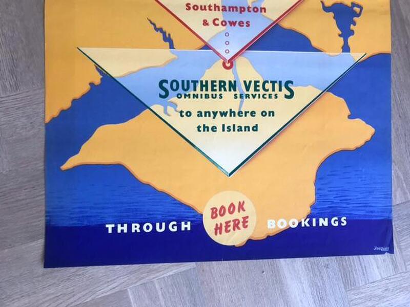 Original 1960s Southern Vectis - Red Funnel - Royal Blue poster Memorabillia