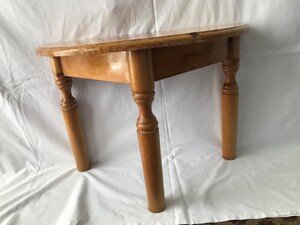 Pine semi circular table in Totland Bay