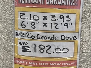 Rio Grande Dove carpet - 2.10 x 3.95 mtr in Newport