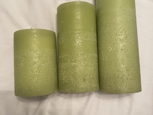 Three green candles