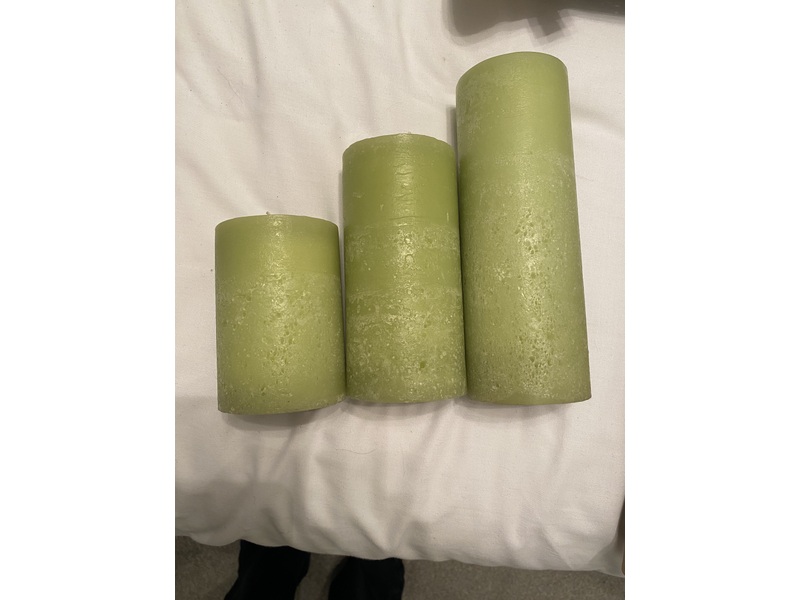 Three green candles