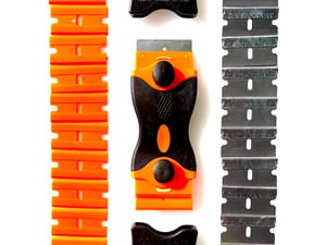 NEW Dual Blade Scraper+20PCS Blades Tool for Scraping Labels Caulk Glass Paint Glue in Seaview