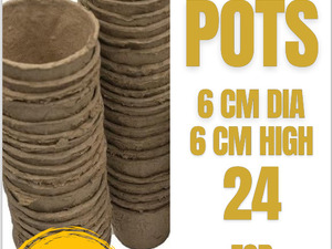 FIBRE PLANT POTS – 6cm dia x 6cm high – NEW – 12 for £1 - 24 for £1.50 in Sandown