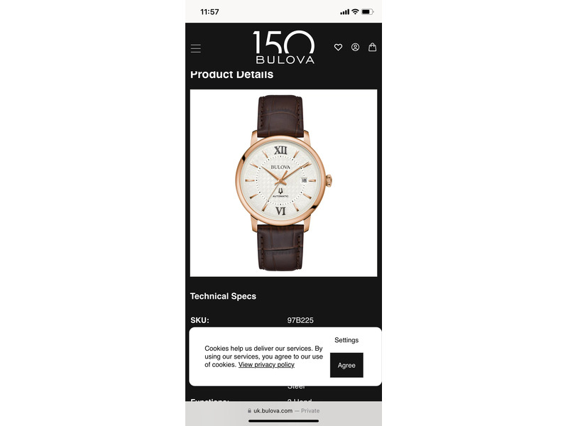 BULOVA WATCH NEW! in Bembridge