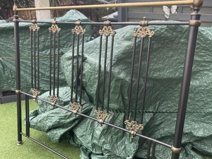 Kingsize Metal Headboard ,black/gold , good condition, Smoke Free home in Newport