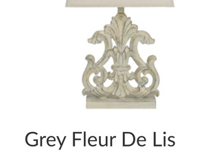 Fleur de Lis Table Lamp with Shade  in Freshwater