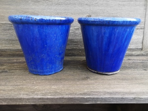 2 blue Garden pots.  in Cowes