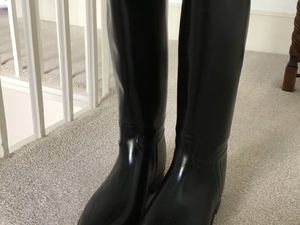 Aigle Black Rubber Riding Boots in Ventnor