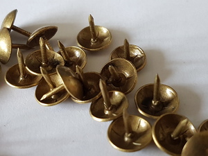 Round Head Upholstery Tack Nail Antique Brass Tone 9mm x 9mm 50pcs in Seaview