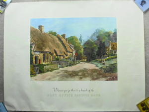 Original 1930's Post Office poster GREAT TEW OXFORDSHIRE 46ins x 36ins in Ryde