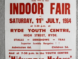 Original 1964 Ryde Vectis players poster "Indoor Fair" in Ryde