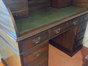 Antique mahogany roll top pedestal desk in Ventnor