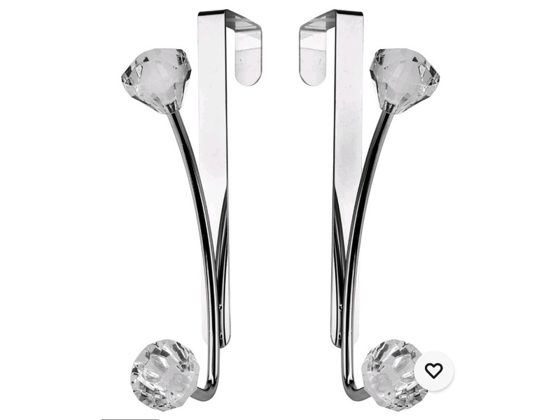 Over the door chrome hooks with jewel knobs. in Cowes