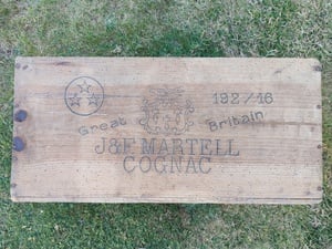 Vintage J&F Martell Cognac Wooden Box Bar Pub in Totland Bay