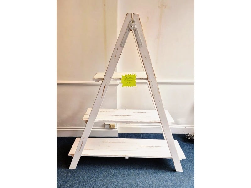 Heritage White 3 Tier Ladder Unit/A Frame. Display Units