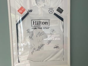 Hampshire CCC Signed And Framed Shirt in Ventnor