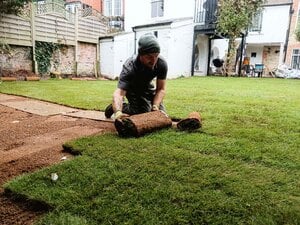 Turf laying  in East Cowes
