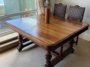 Antique 18th century French Oak Table with Four Chairs in Ventnor