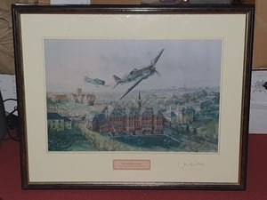 Signed Print by John Howard Worsley Hit and Run on Ryde  in Newport