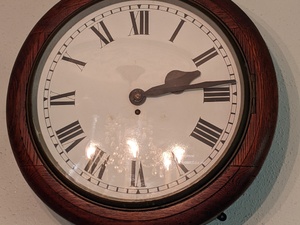 Selection of mechanical wooden clocks.