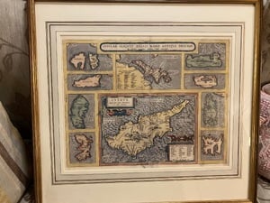 Old framed print of Cyprus in Cowes
