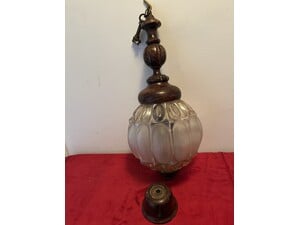 Antique Wood & Glass ceiling light in Totland Bay
