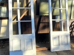Pair of single glazed French Doors and Frame in Newport