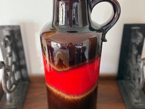 Large Mid Century German Lava Pottery Vase 47cm tall  in Newport
