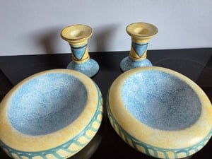 2 shallow bowls & matching candle holders in Sandown