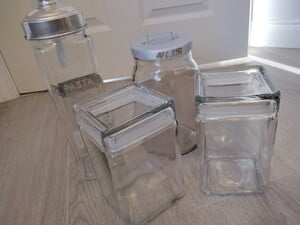 Selection of 4x Glass Jars, various sizes in East Cowes