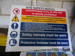 Site Safety boards in Ryde