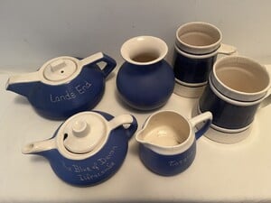 Devon pottery - blue & white in Totland Bay