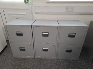 Lockable 2-Drawer Filing Cabinets – 3 Available  ???? Quantity: 3 cabinets (each with keys) ????  in Newport