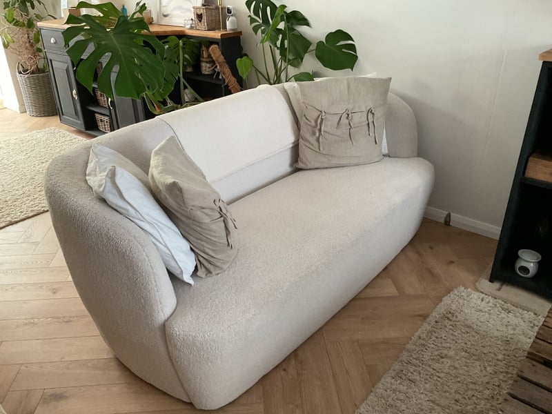 White Boucle Sofa Sofas in East Cowes
