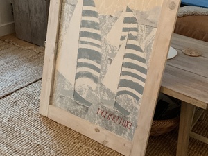 Unique Original Coastal Art/ Shabby Chic Frame