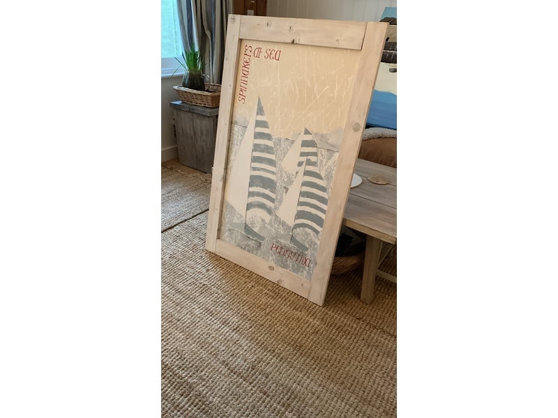 Unique Original Coastal Art/ Shabby Chic Frame